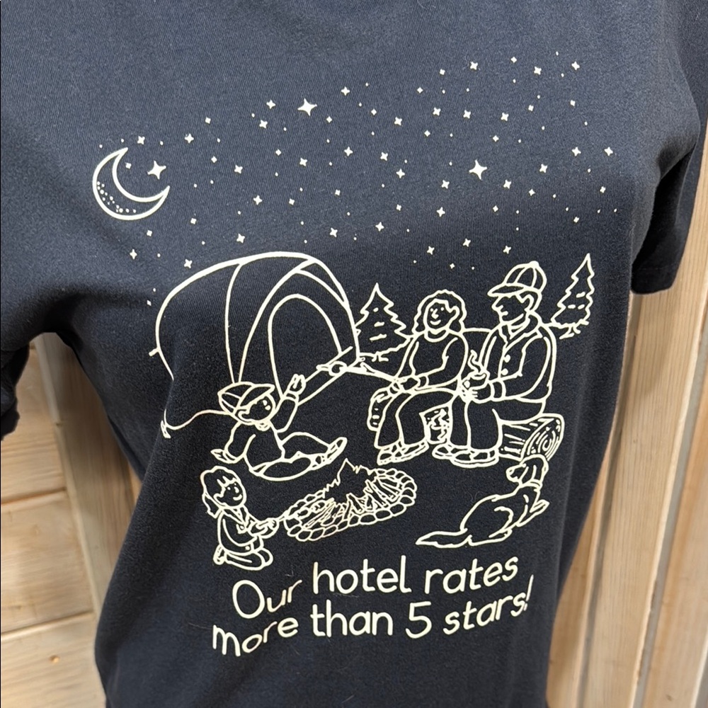 Next Level Apparel Navy and White Short Sleeve Tee with Playful Design - Picture 2 of 4